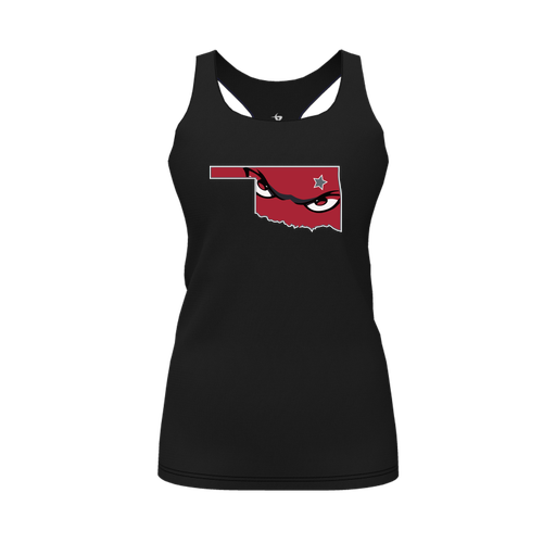[FT0TRBBK-FYS-LOGO2] Decker Racerback Tank Top (Female Youth S, Black, Logo 2)