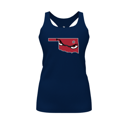 [FT0TRBNV-FYS-LOGO2] Decker Racerback Tank Top (Female Youth S, Navy, Logo 2)