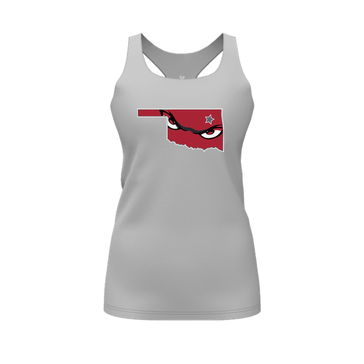 [FT0TRBGY-FYS-LOGO2] Decker Racerback Tank Top (Female Youth S, Gray, Logo 2)