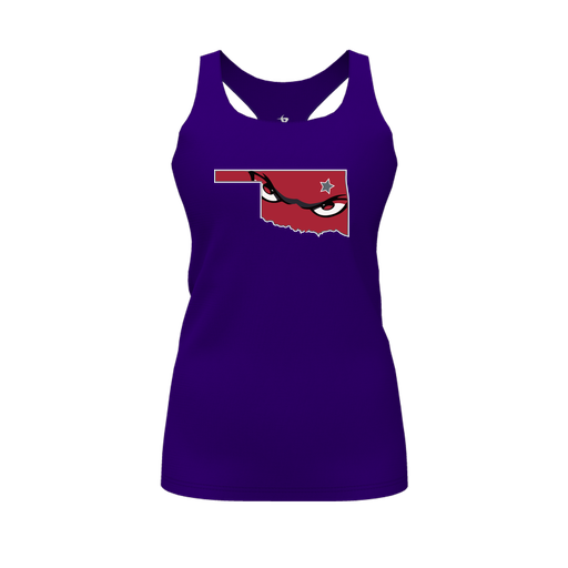 [FT0TRBPP-FYS-LOGO2] Decker Racerback Tank Top (Female Youth S, Purple, Logo 2)