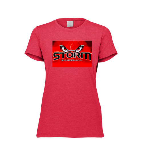 [FTSCUBRD-FAXS-LOGO3] Decker Women's Tri-Blend T-Shirt - Short Sleeve (Female Adult XS, Red, Logo 3)