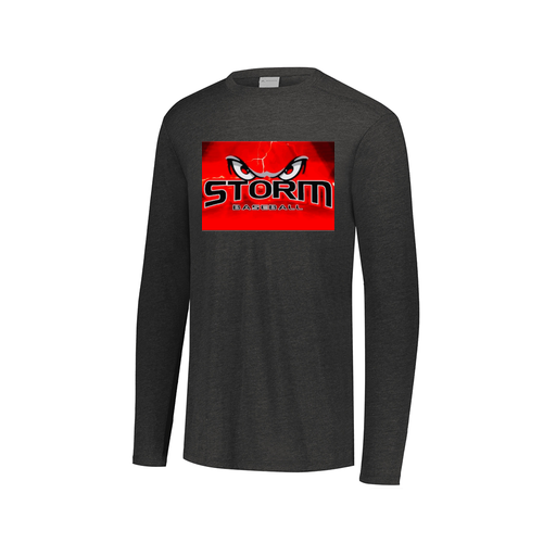 [FTLCUBBK-AXS-LOGO3] Decker Men's Tri-Blend T-Shirt - Long Sleeve (Adult XS, Black, Logo 3)