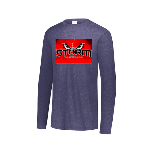 [FTLCUBNV-AXS-LOGO3] Decker Men's Tri-Blend T-Shirt - Long Sleeve (Adult XS, Navy, Logo 3)