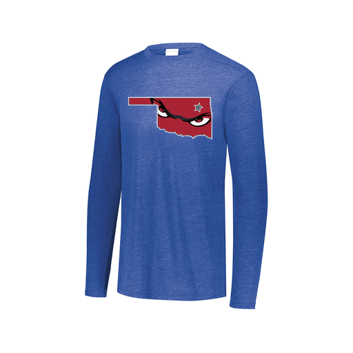 [FTLCUBRY-AXS-LOGO2] Decker Men's Tri-Blend T-Shirt - Long Sleeve (Adult XS, Royal, Logo 2)