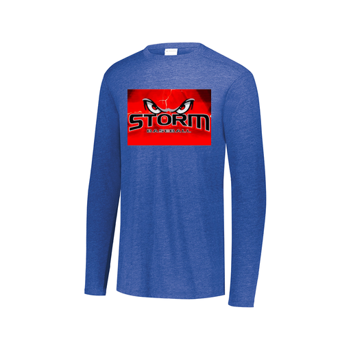 [FTLCUBRY-AXS-LOGO3] Decker Men's Tri-Blend T-Shirt - Long Sleeve (Adult XS, Royal, Logo 3)