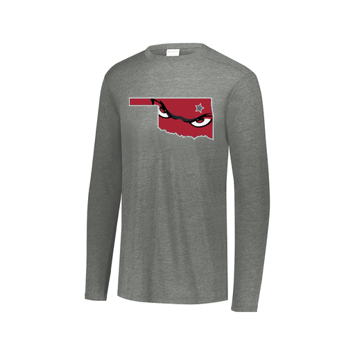 [FTLCUBGY-AXS-LOGO2] Decker Men's Tri-Blend T-Shirt - Long Sleeve (Adult XS, Gray, Logo 2)