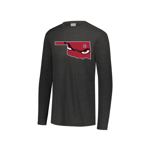 [FTLCUBBK-YS-LOGO2] Decker Youth Tri-Blend T-Shirt - Long Sleeve (Youth S, Black, Logo 2)