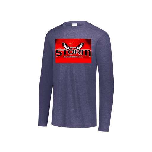 [FTLCUBNV-YS-LOGO3] Decker Youth Tri-Blend T-Shirt - Long Sleeve (Youth S, Navy, Logo 3)