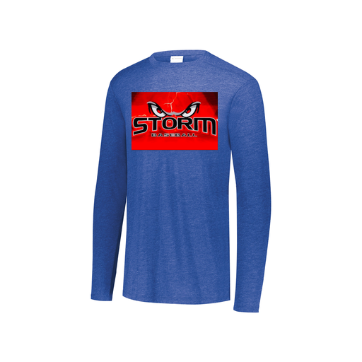 [FTLCUBRY-YS-LOGO3] Decker Youth Tri-Blend T-Shirt - Long Sleeve (Youth S, Royal, Logo 3)