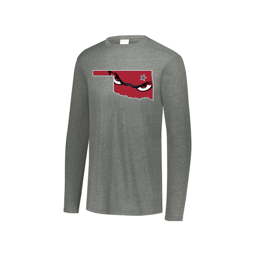 [FTLCUBGY-YS-LOGO2] Decker Youth Tri-Blend T-Shirt - Long Sleeve (Youth S, Gray, Logo 2)