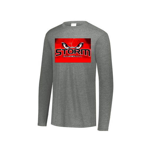 [FTLCUBGY-YS-LOGO3] Decker Youth Tri-Blend T-Shirt - Long Sleeve (Youth S, Gray, Logo 3)