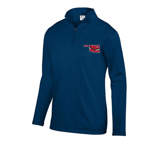 [FOLQFFNV-YS-LOGO2] Decker Youth FlexFleece 1/4 Zip (Youth S, Navy, Logo 2)